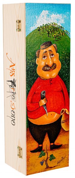 "Kakhetian". Hand-painted  Art Gift Box for 1 bottle